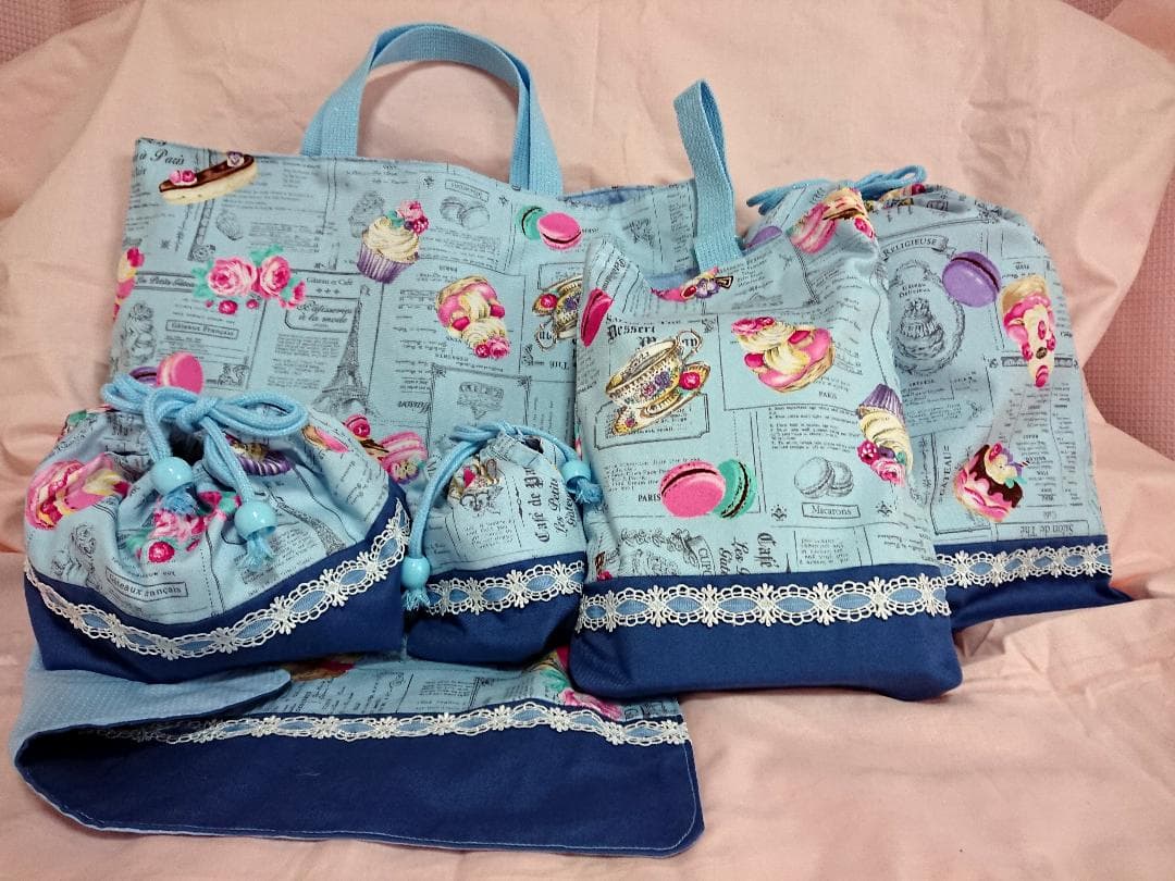 ハンドメイド　通園バッグ／通学バッグ／レッスンバッグ　セット