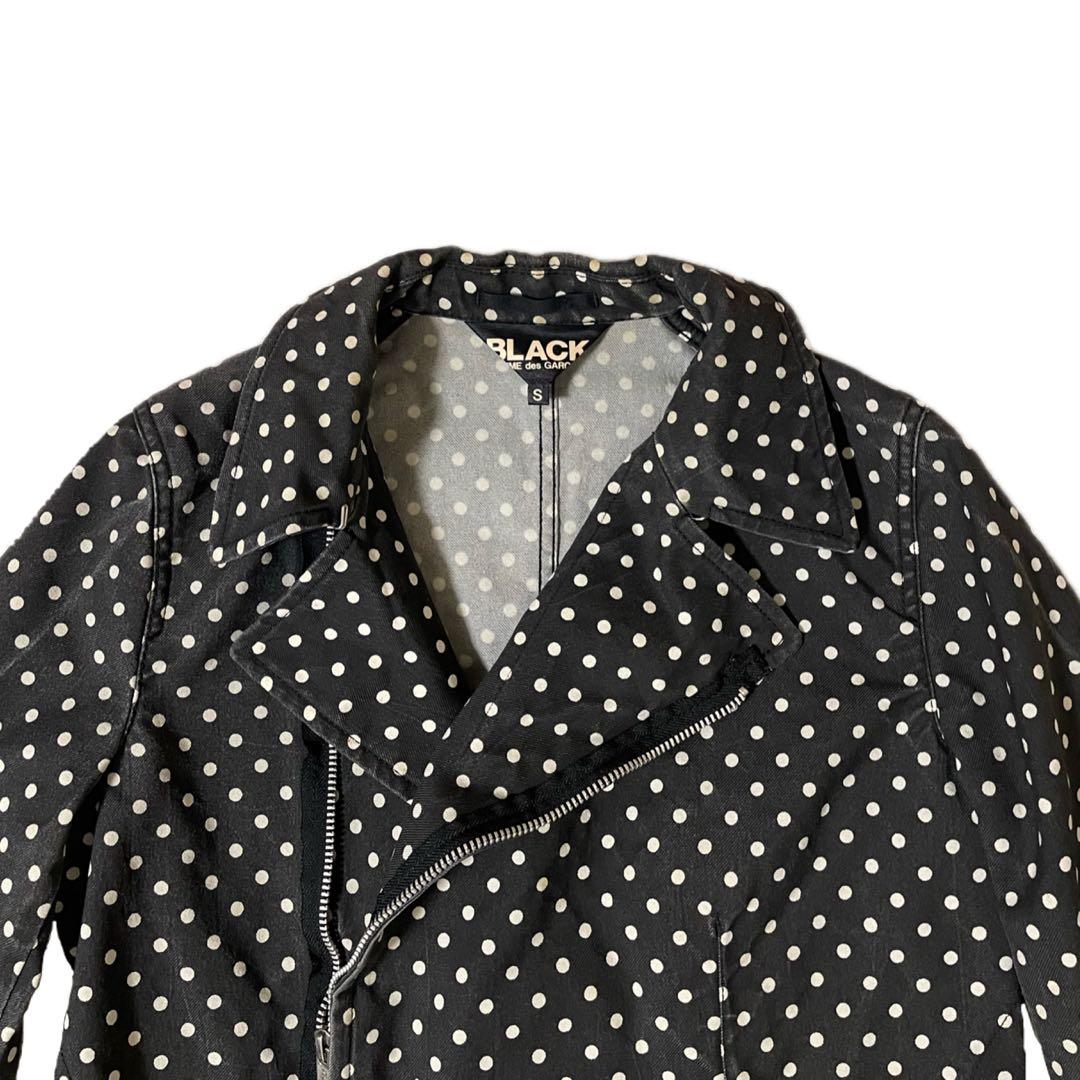BLACK comme des garçons ドット柄　ライダースジャケット