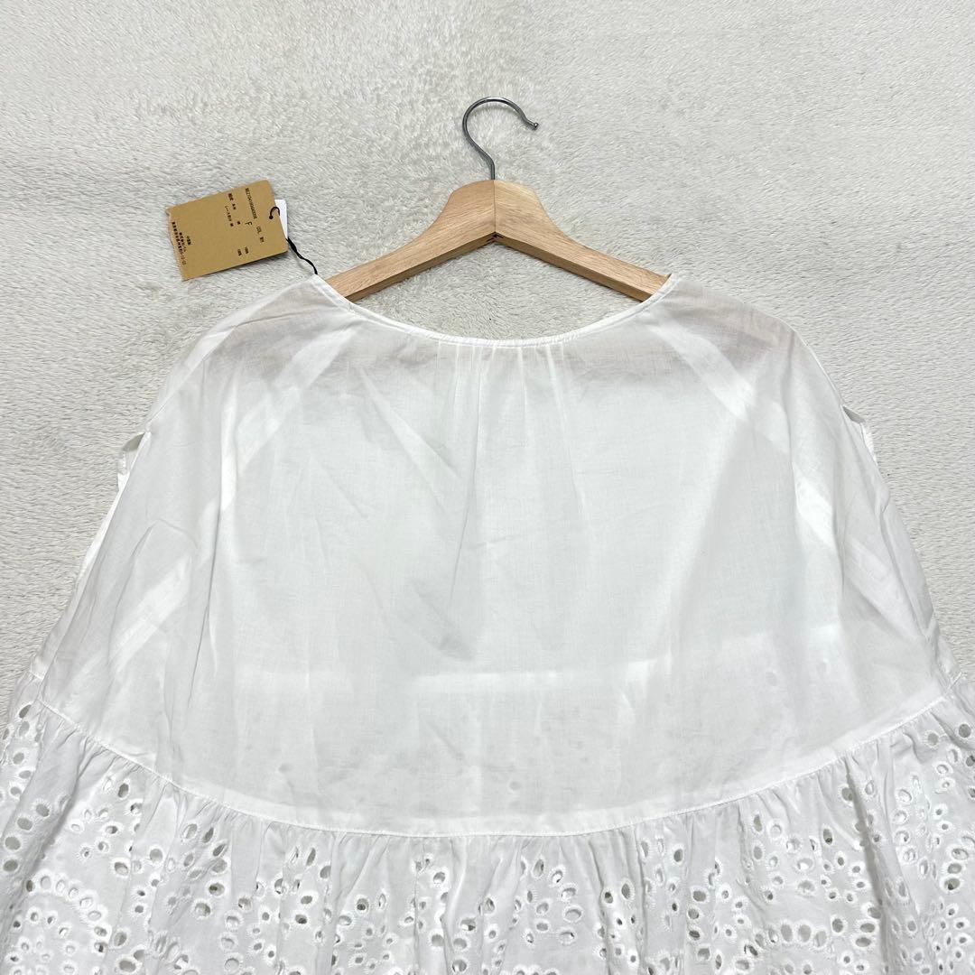 新品未使用 24SS BEARDSLEY レースポンチョブラウス 刺繍 白 F