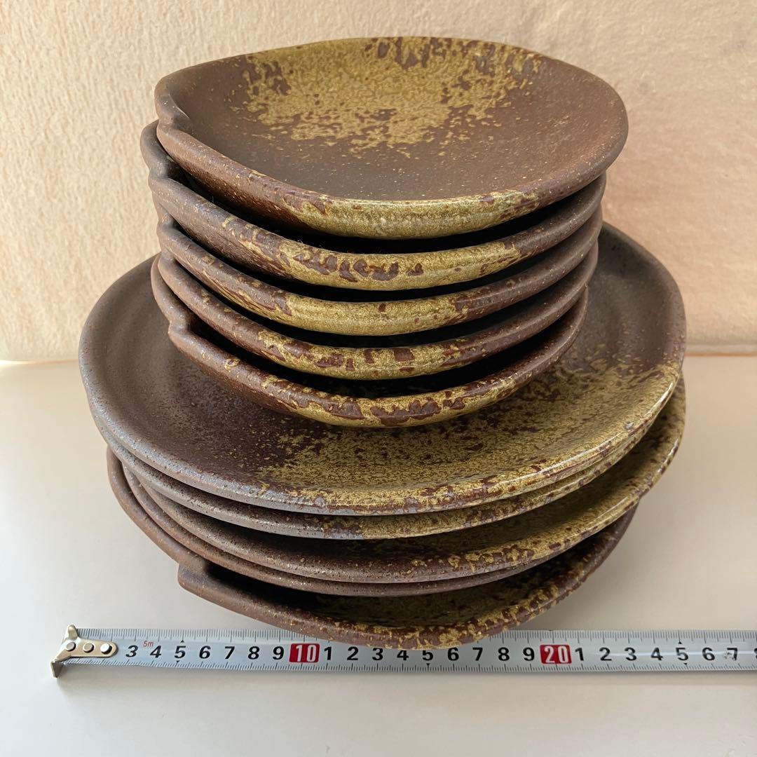 山壽　食器27点セット 無骨な味わい　皿　小鉢　コーヒーカップ　茶色