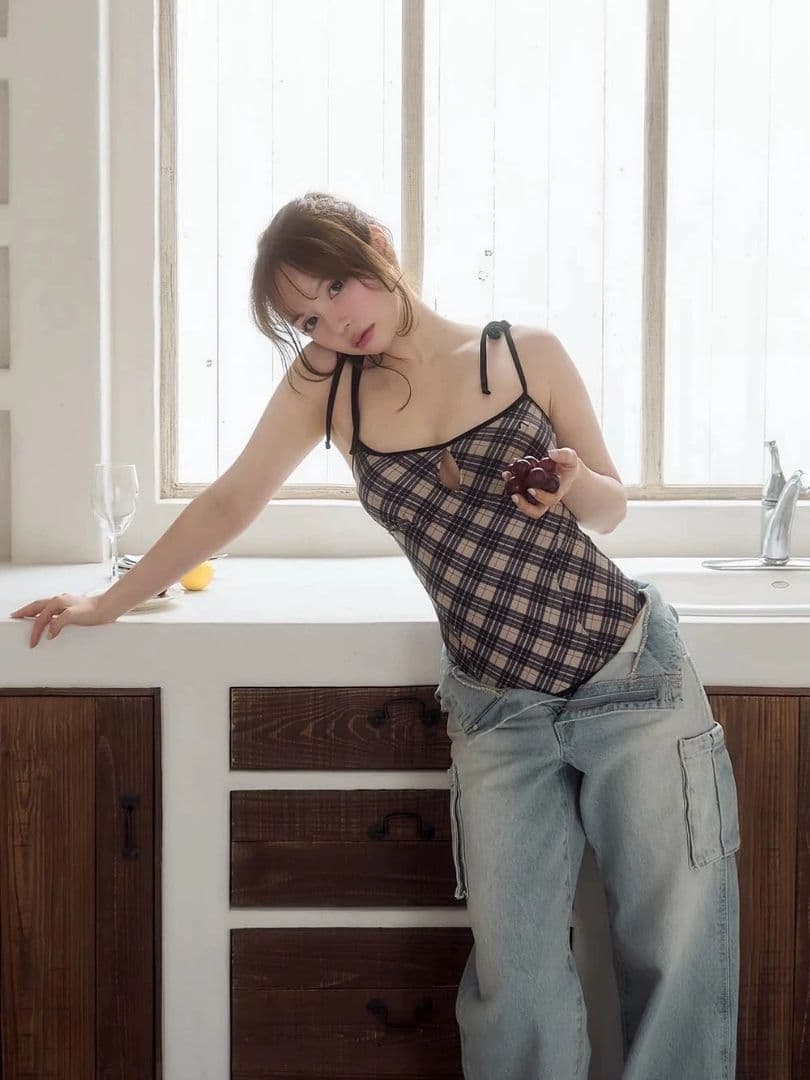 Nadia check swimsuit andmary アンドマリー 水着