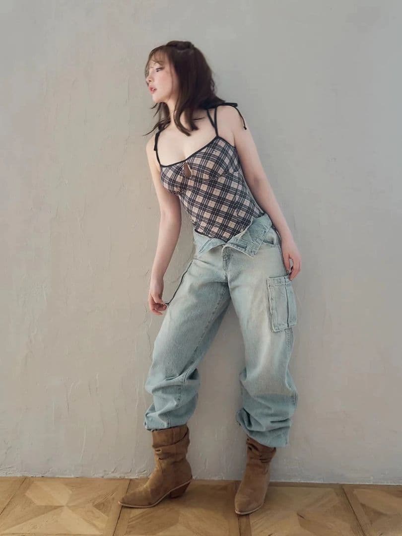 Nadia check swimsuit andmary アンドマリー 水着