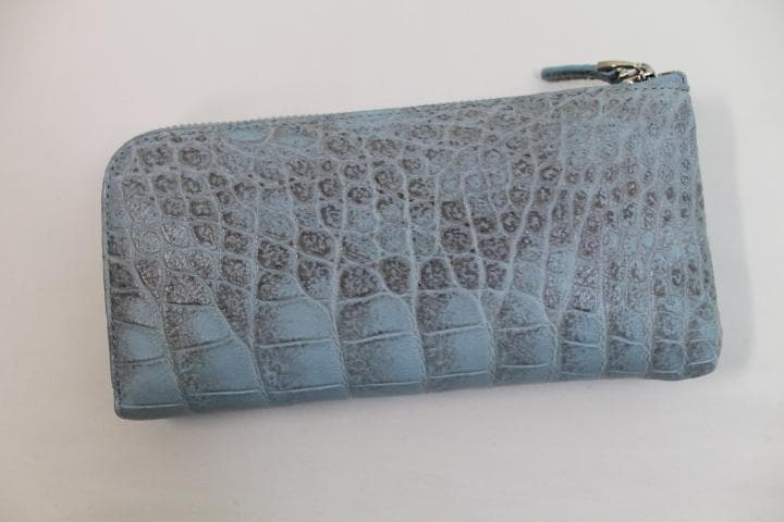 【専用】L字ファスナー クロコダイル 財布 長財布 ヒマラヤ ブルー マット仕上