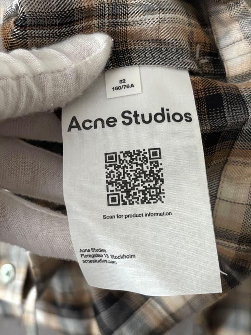 アクネストゥディオズ　チェックフード付きオーバーシャツ