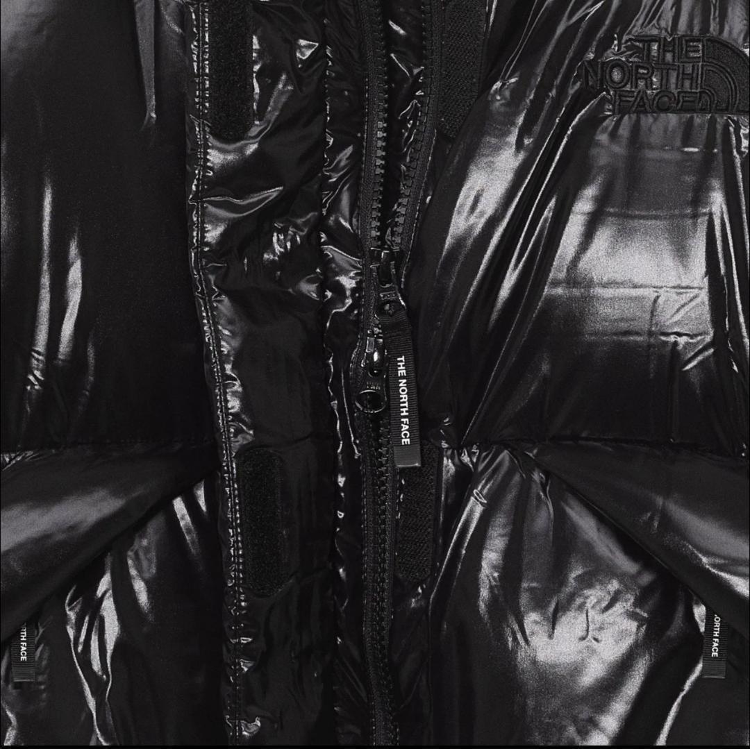 【韓国限定】ノースフェイス グロッシーショートダウン ジャケット 黒 M