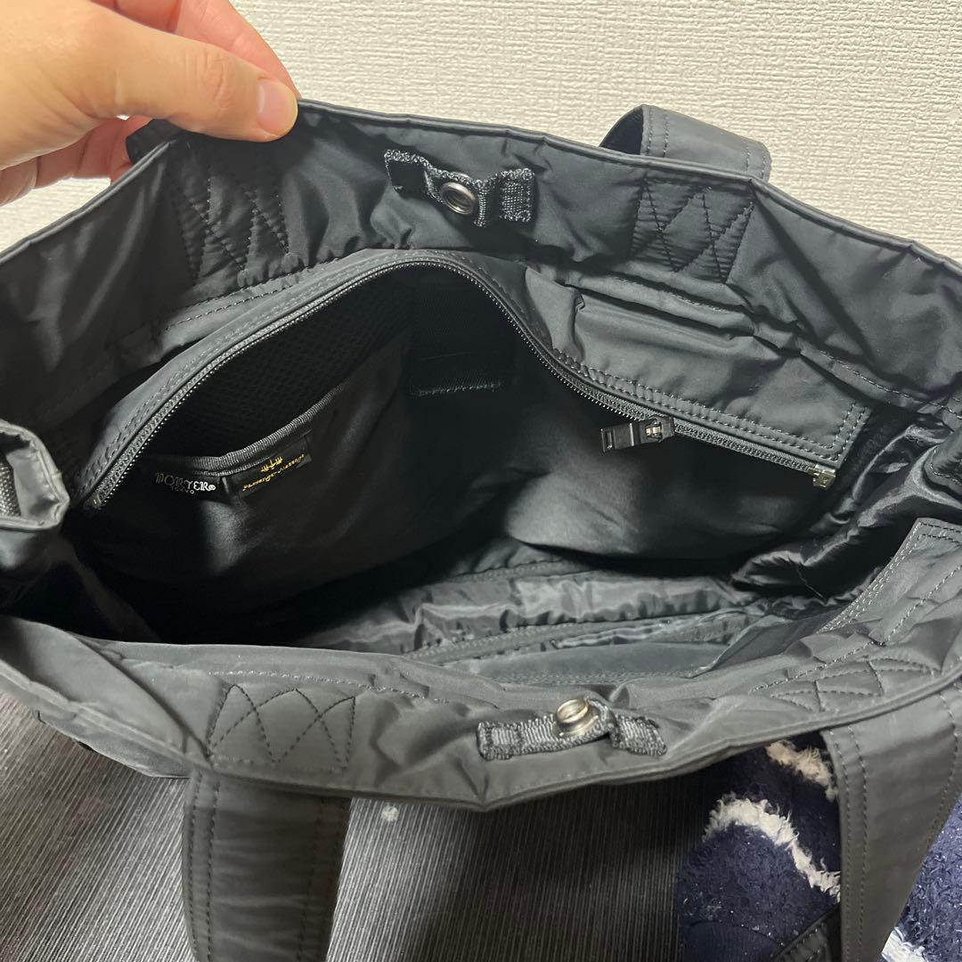 PORTER ナイロントートバッグ ブラック マチ拡張ファスナー付き ポーター