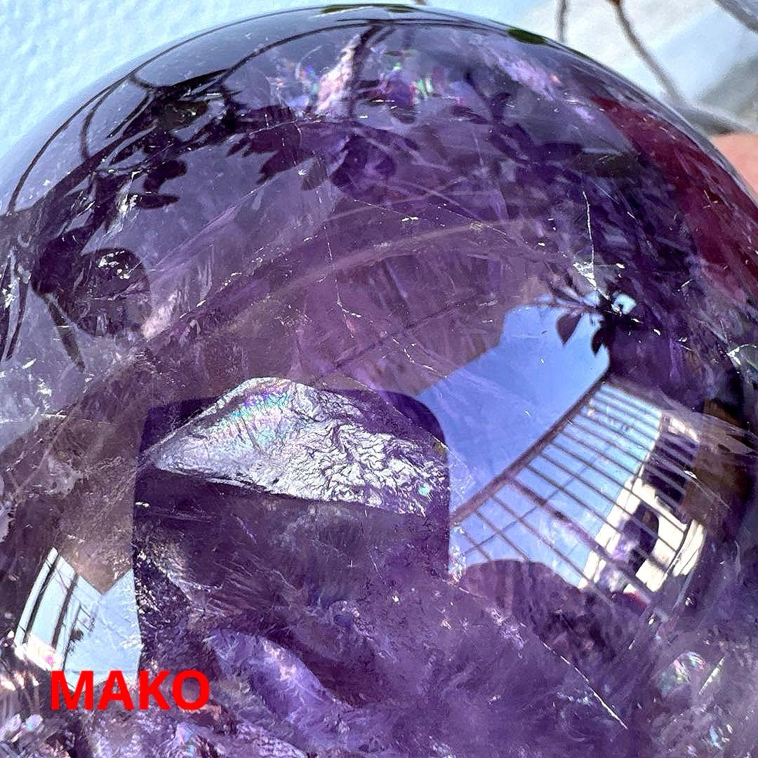 M1756☆アメジスト丸玉☆直径113mm1.9Kg☆天然石☆N50610-B