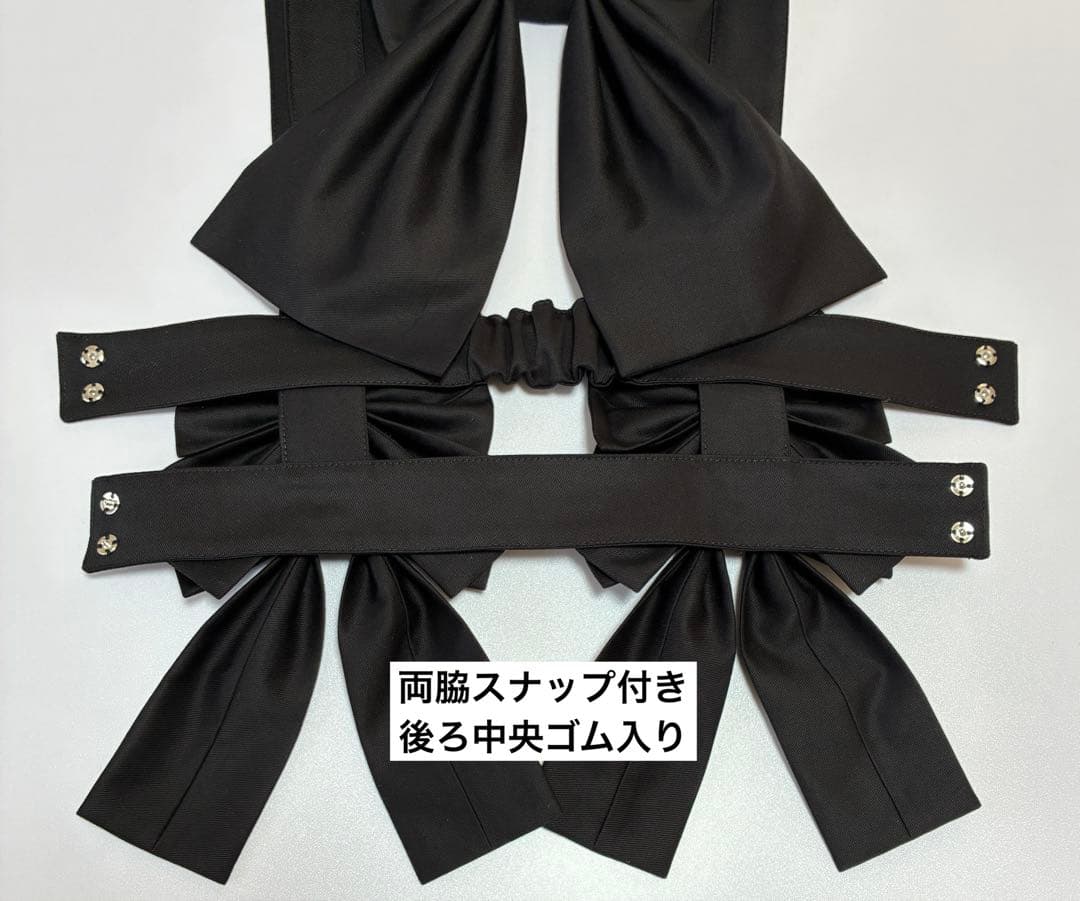 バックリボンハーネス 黒無地 [ハンドメイド] レイヤードファッション