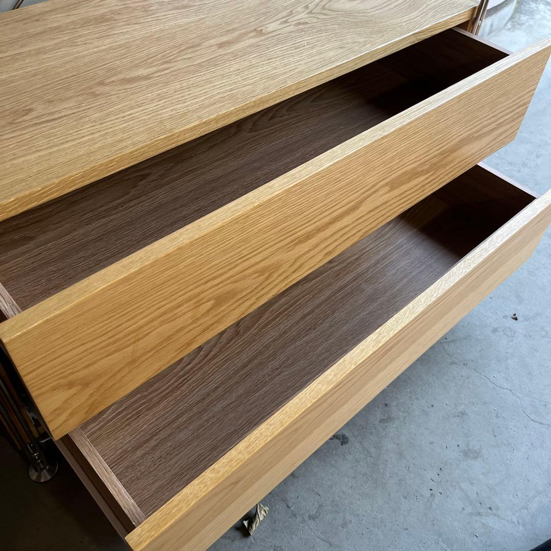 美品★無印 ステンレスユニットシェルフ・オーク材・ワードローブセット