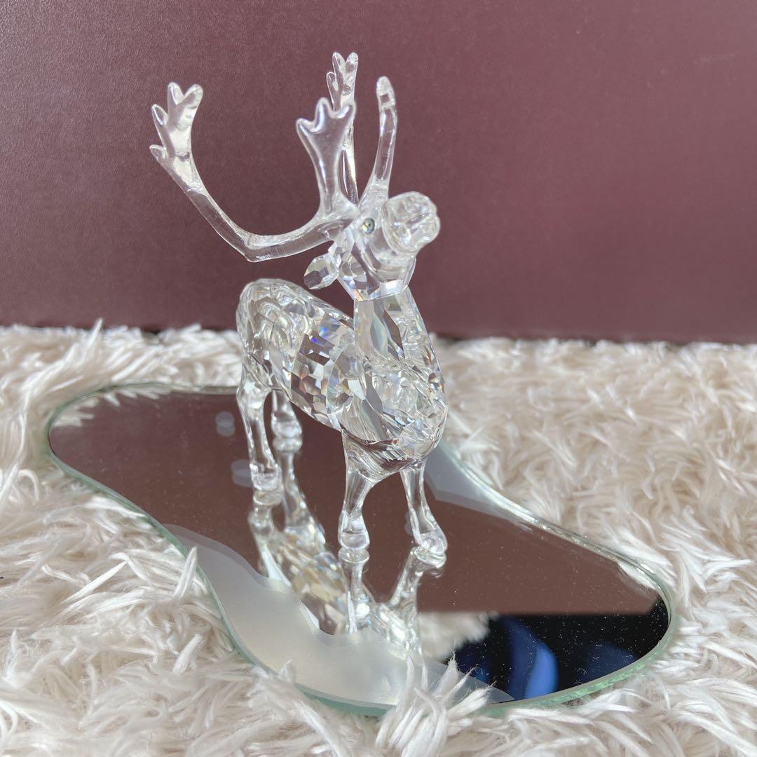 美品　スワロフスキー　鹿　置物　クリスタル　トナカイ　シカ