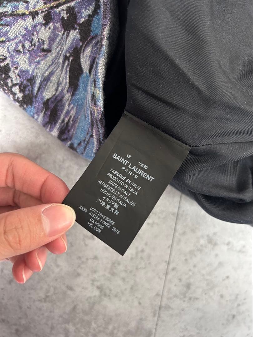 Saint Laurent Paris SS16 ウェーブ　ラメ　カーディガン