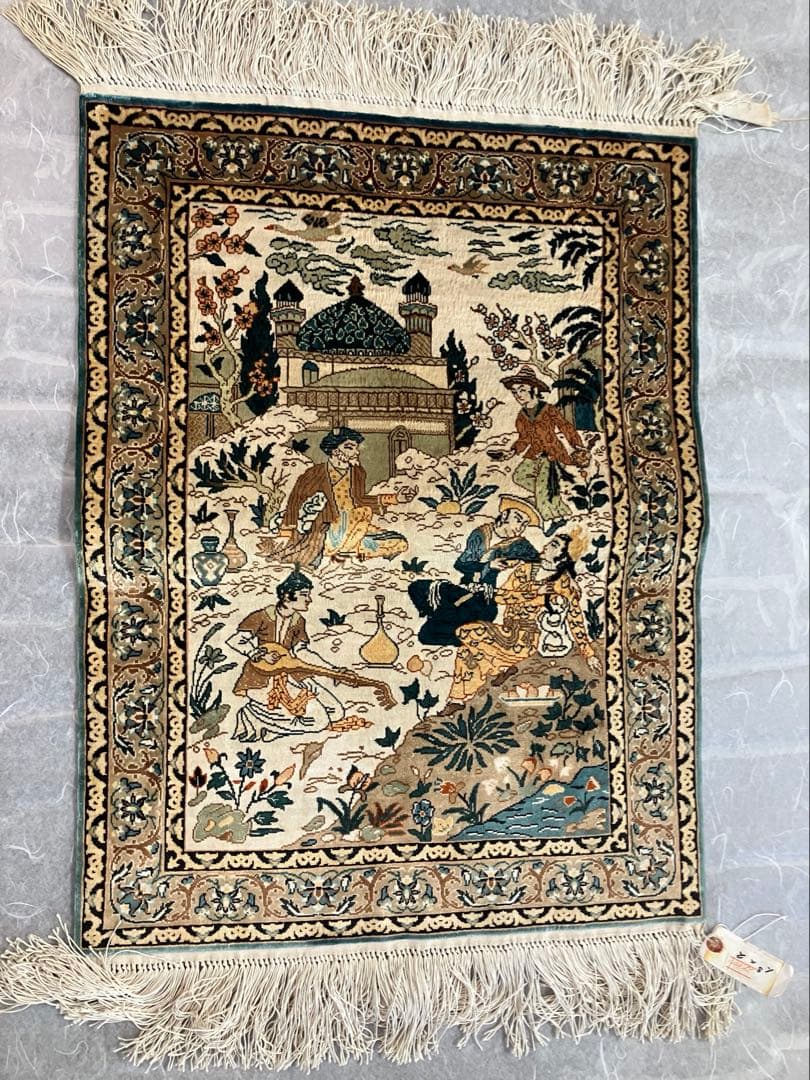 オリエンタル　エキゾチック　上海　シルク　絹ラグ　カーペット