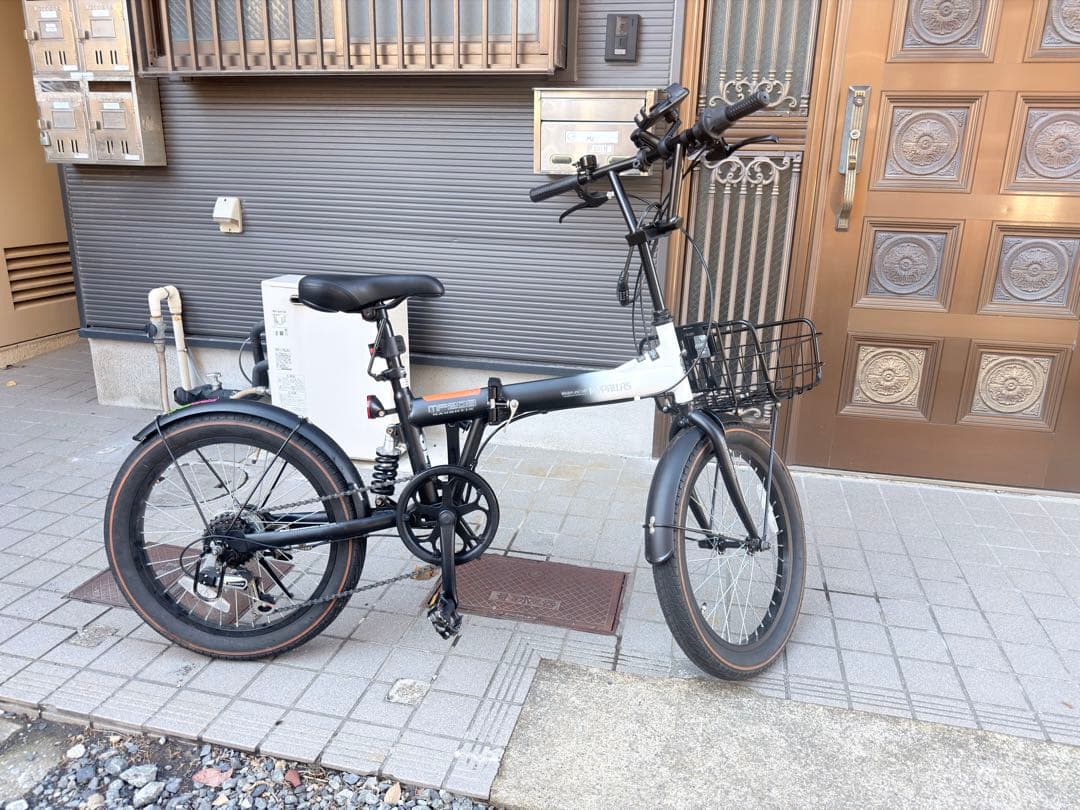 折りたたみ自転車 ホワイト・ブラック