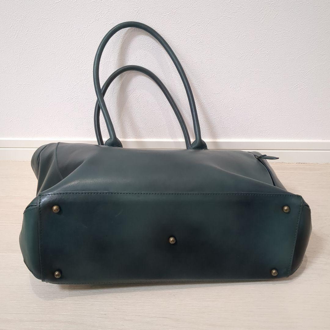 MOTHER HOUSE レザー　トートバッグ　アンティーク　グリーン