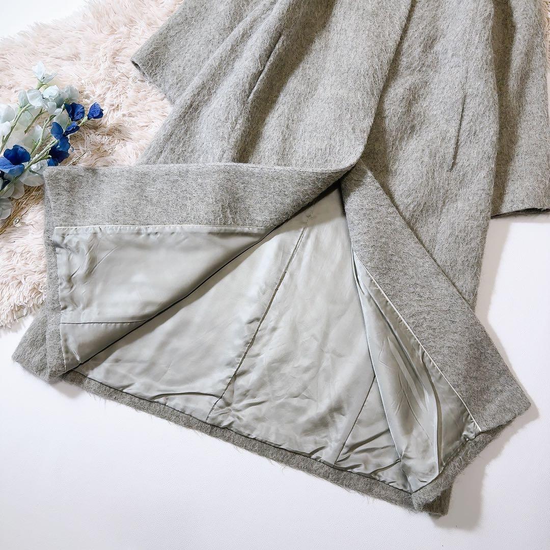 極美品ꕥエストネーション アルパカシャギーAラインロングコート 日本製 38