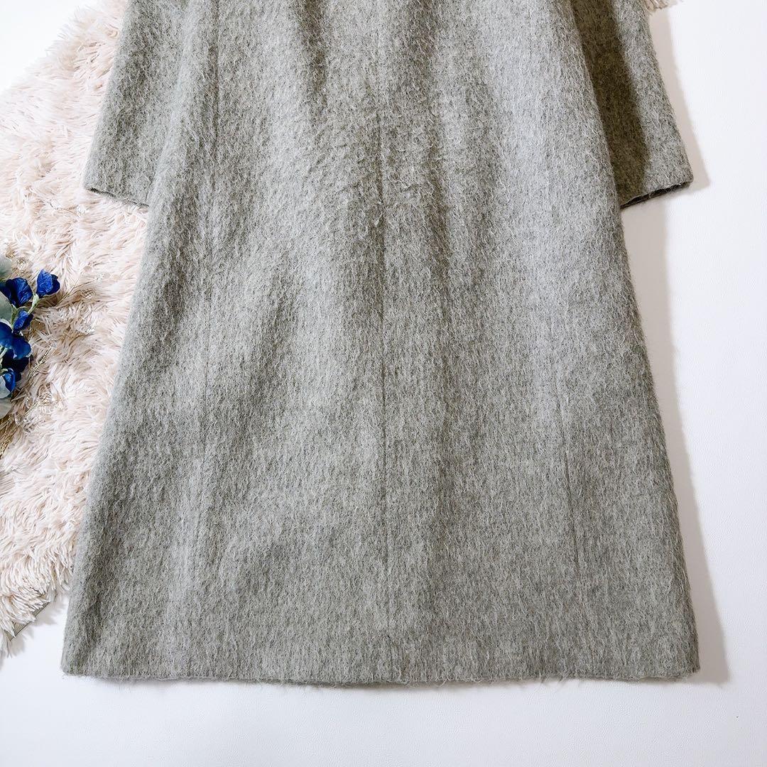 極美品ꕥエストネーション アルパカシャギーAラインロングコート 日本製 38