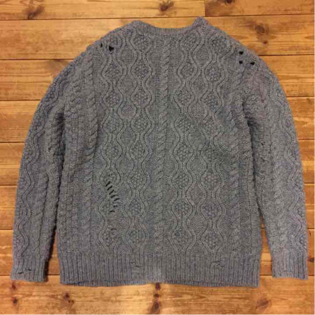 ピール＆リフト　アランカーディガン　ダメージ加工　SEXPISTOLS