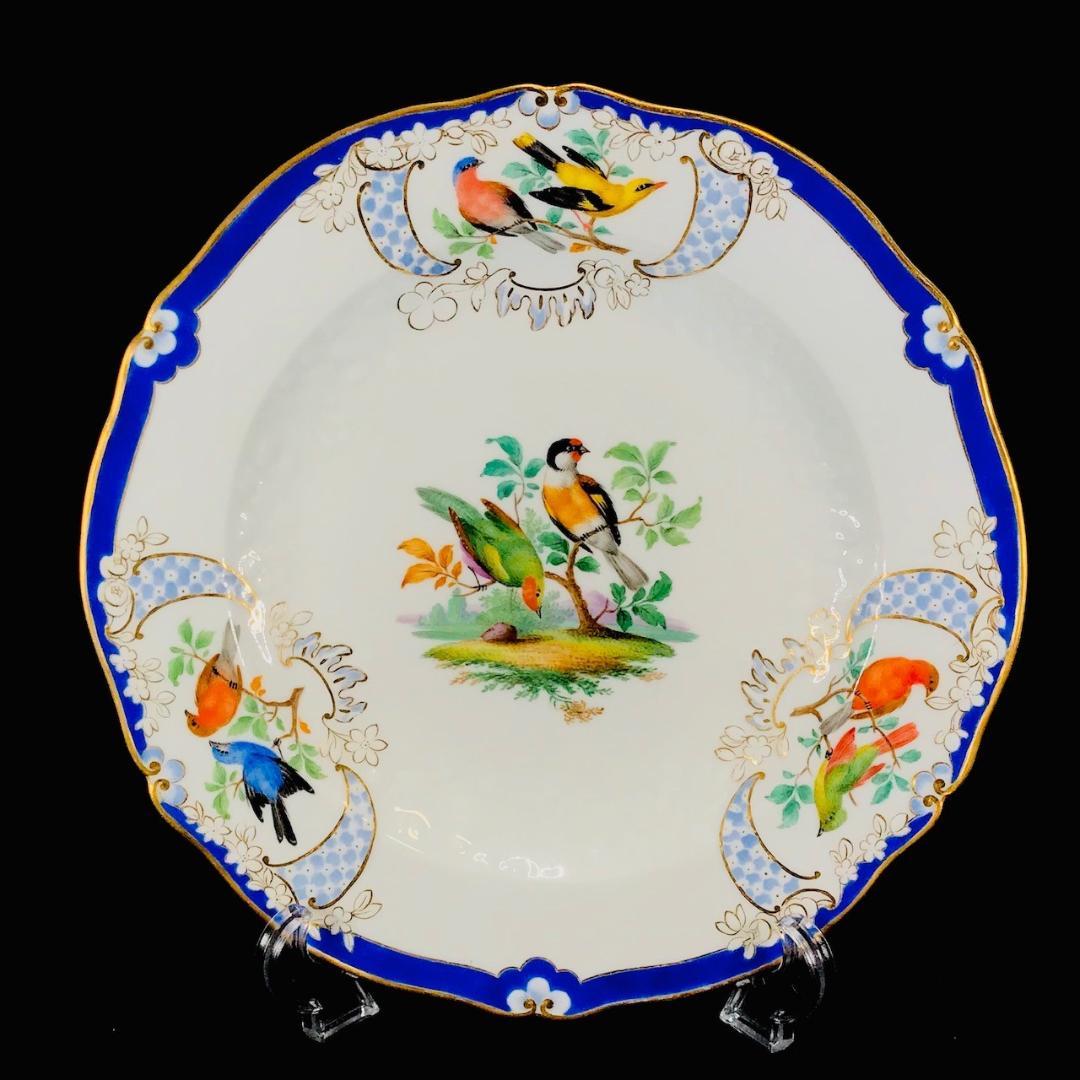 Meissen 古マイセン/※美術館級 1級品 鳥金彩 大皿レリーフ プレート