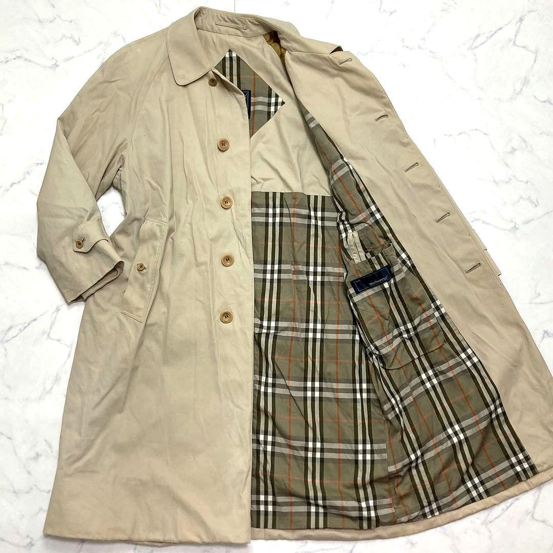 BURBERRY メンズ ステンカラーコート ノバチェック XL相当 ビジネス