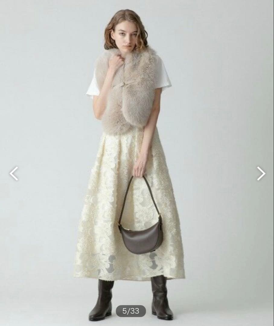 allurevilleアルアバイル　ジャガードスカート　オフホワイト