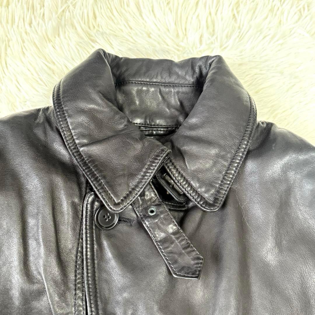 カリー様✨バーニーズニューヨーク レザー トレンチコート 52 黒 ライナー付