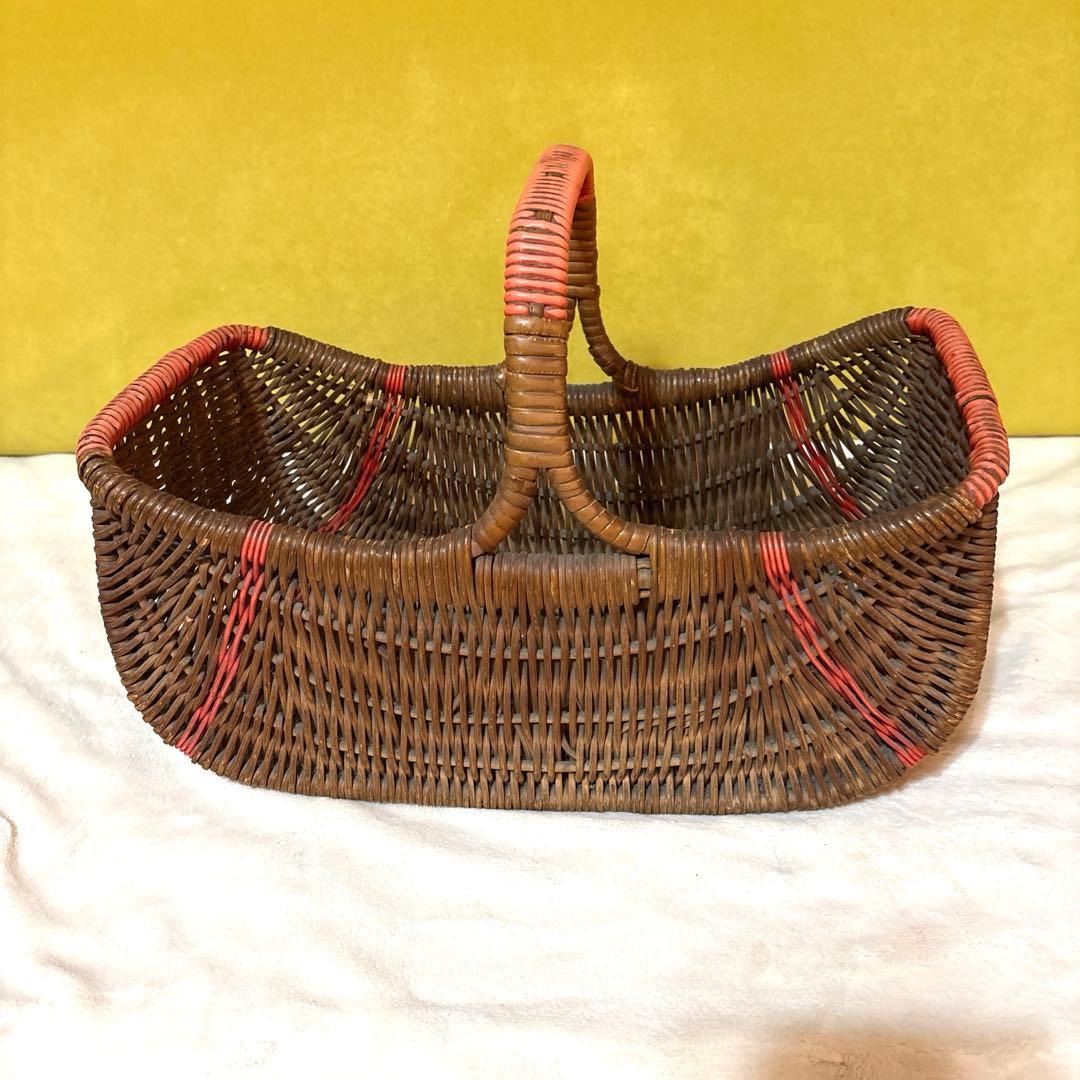 イギリス　アンティークバスケット