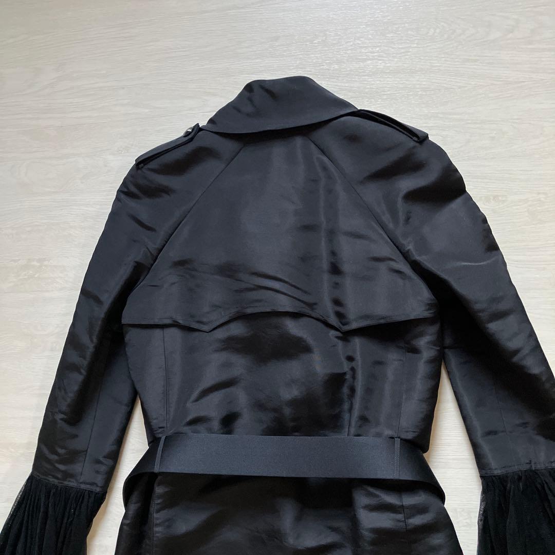 CHANEL ブラックトレンチコート 38