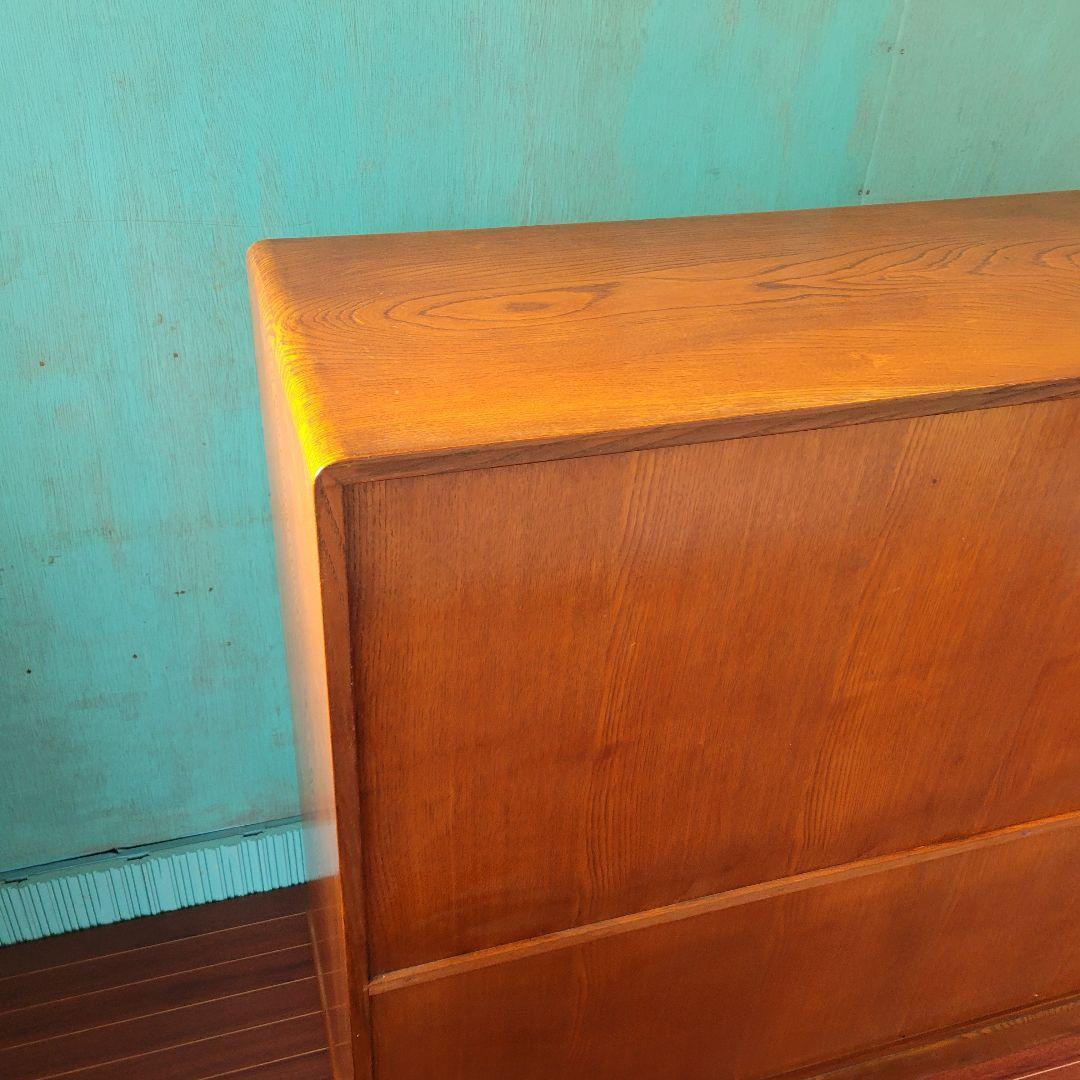 昭和レトロ 茶箪笥 水屋箪笥 ガラス戸収納棚 和家具 ヴィンテージ 店舗什器