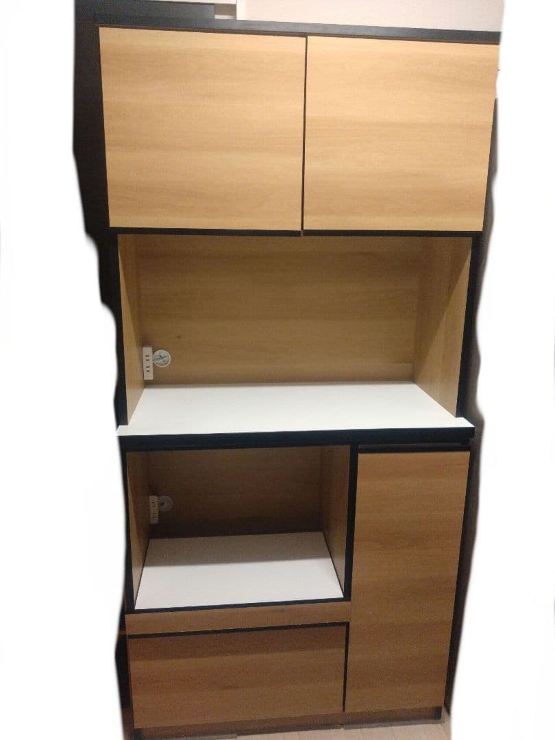 【値下げ可】 食器棚・レンジ台・キッチンボード　大川家具　幅約90