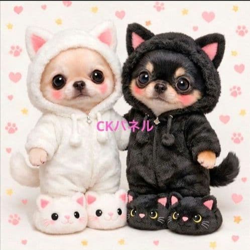 激レア被り物柴犬、ポメラニアン、パグ、チワワ、トイプー、ヨーキーパネル生地