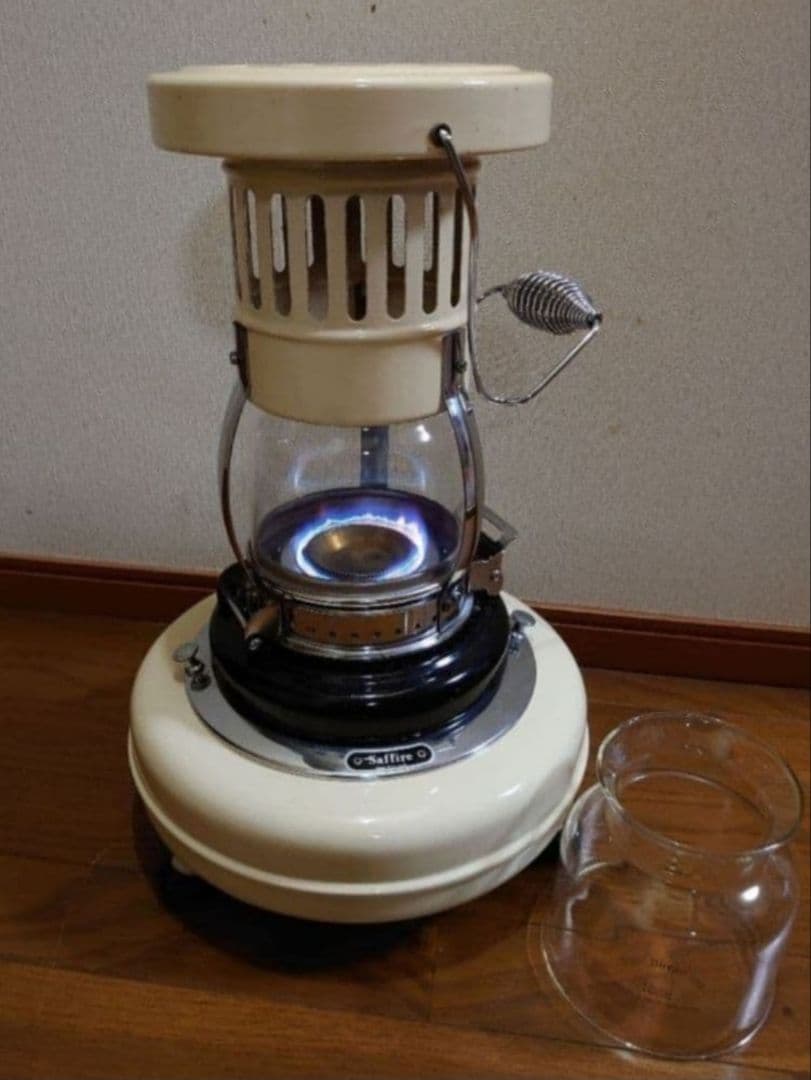 サファイアストーブ　耐熱ガラス　ビンテージストーブ　ガラスホヤ　ドイツ製