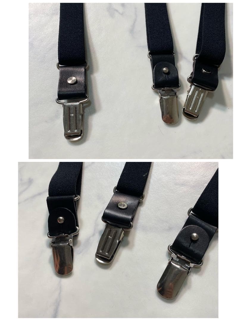 【極美品】ワイズ/Y's　サスペンダー　ロゴ刻印　ヨウジヤマモト　黒　レザー