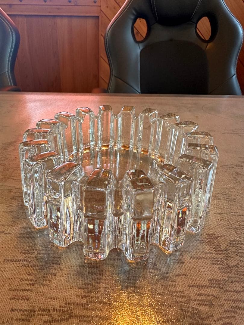 昭和　レトロ　バブル期　カメイガラス　KS-136 ギア　灰皿　美品　かっこいい