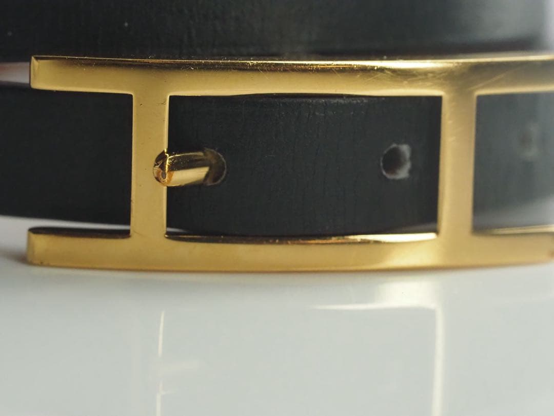 HERMES　エルメス　レザーブレスレット ビーアピ　ドゥブルトゥール