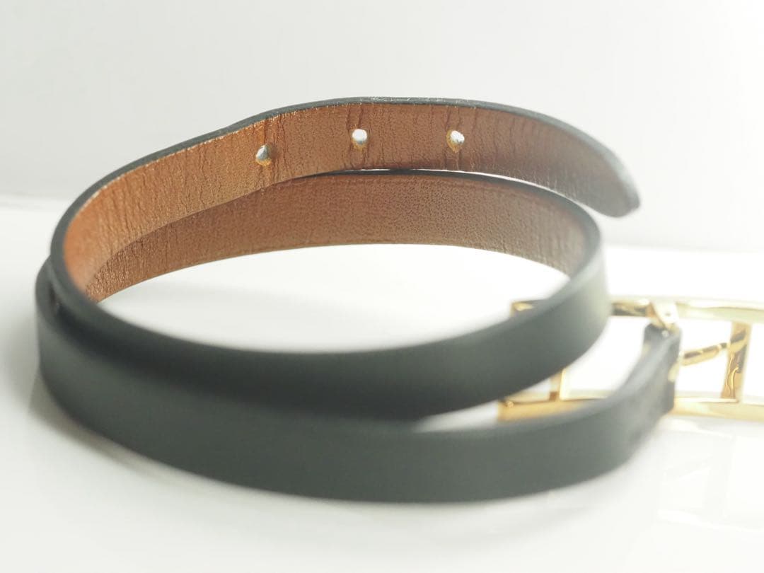 HERMES　エルメス　レザーブレスレット ビーアピ　ドゥブルトゥール