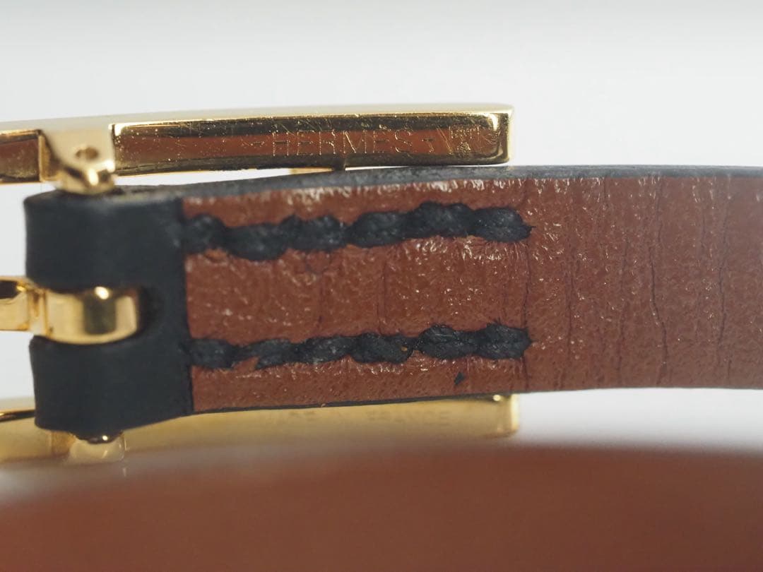 HERMES　エルメス　レザーブレスレット ビーアピ　ドゥブルトゥール