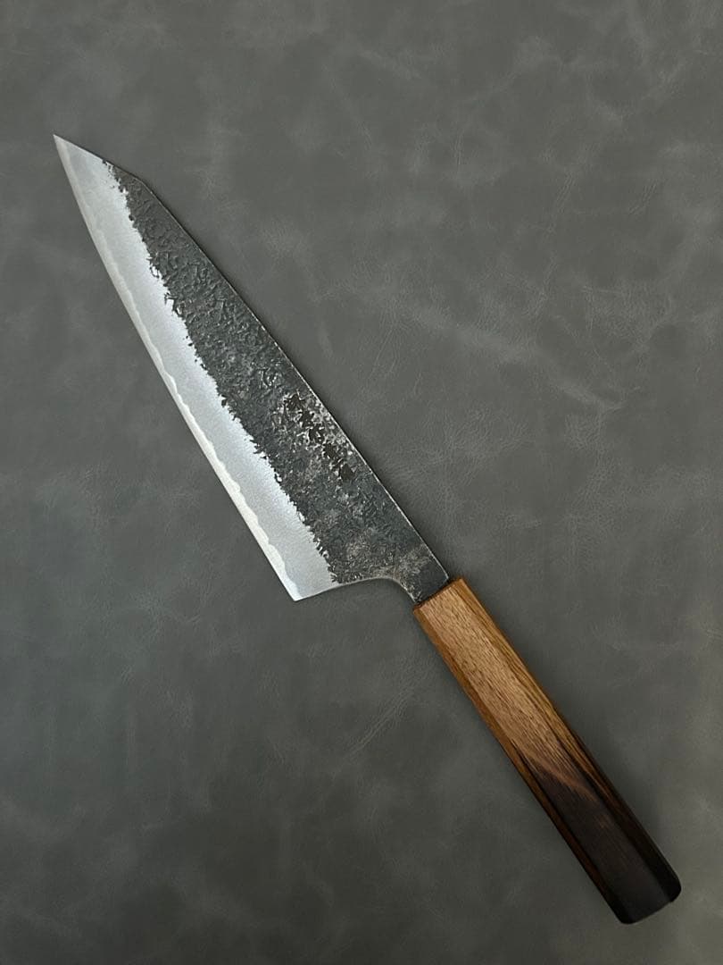 堺孝行 包丁 牛刀 牛刀包丁 焔 紅蓮 安来鋼青紙二号 八角柄 225mm ①