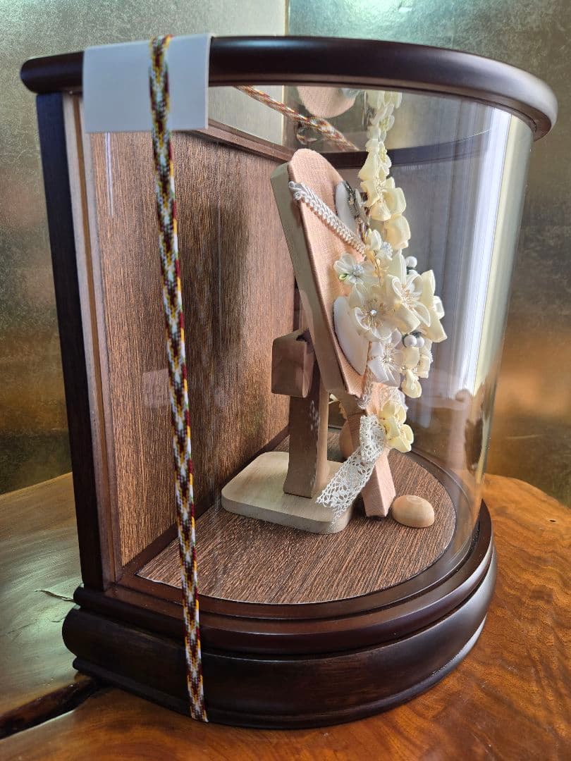 【一点限り】正月飾り　羽子板　ケース飾り　H57