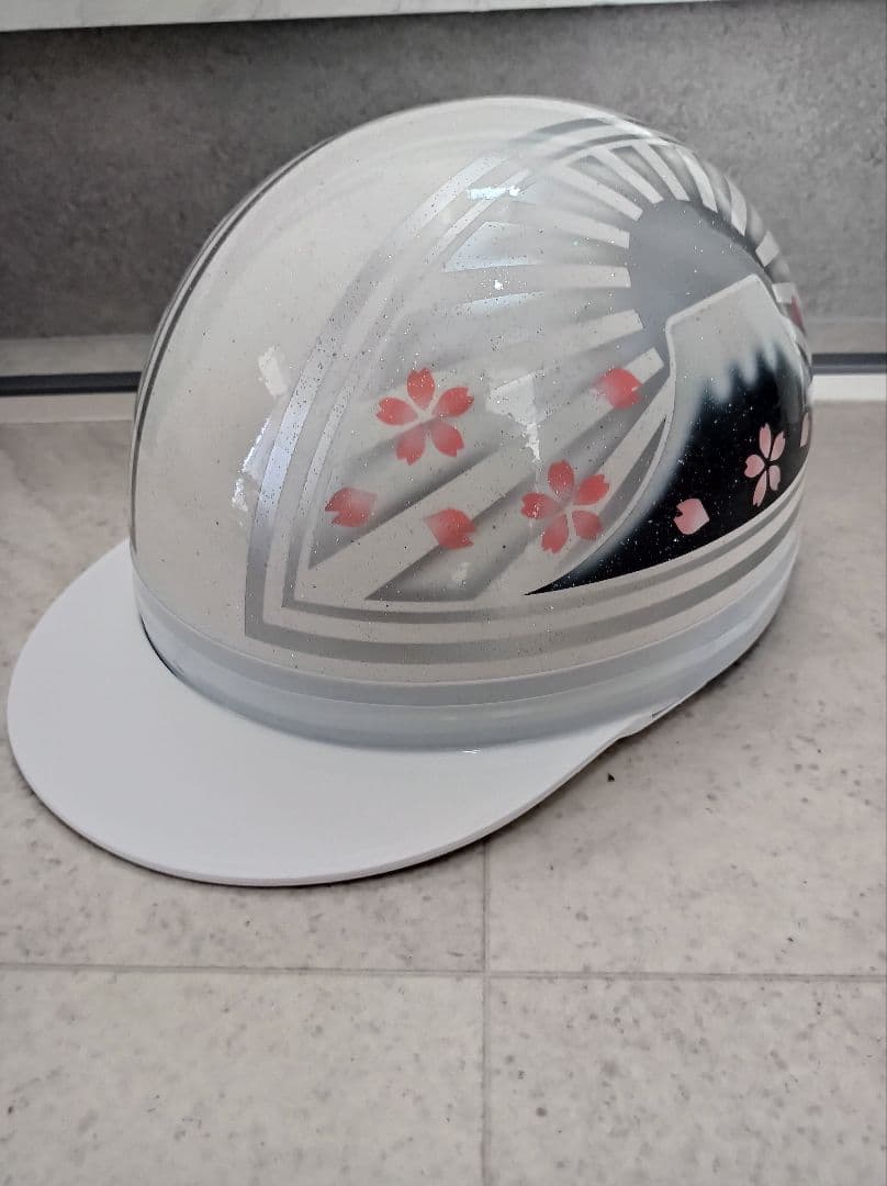 カスタムコルク半　白✘シルバー富士日章　七色ラメ