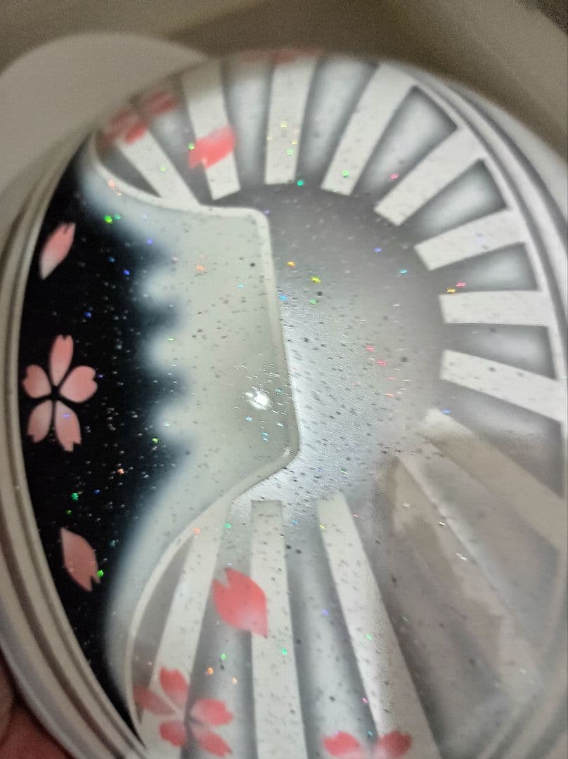 カスタムコルク半　白✘シルバー富士日章　七色ラメ