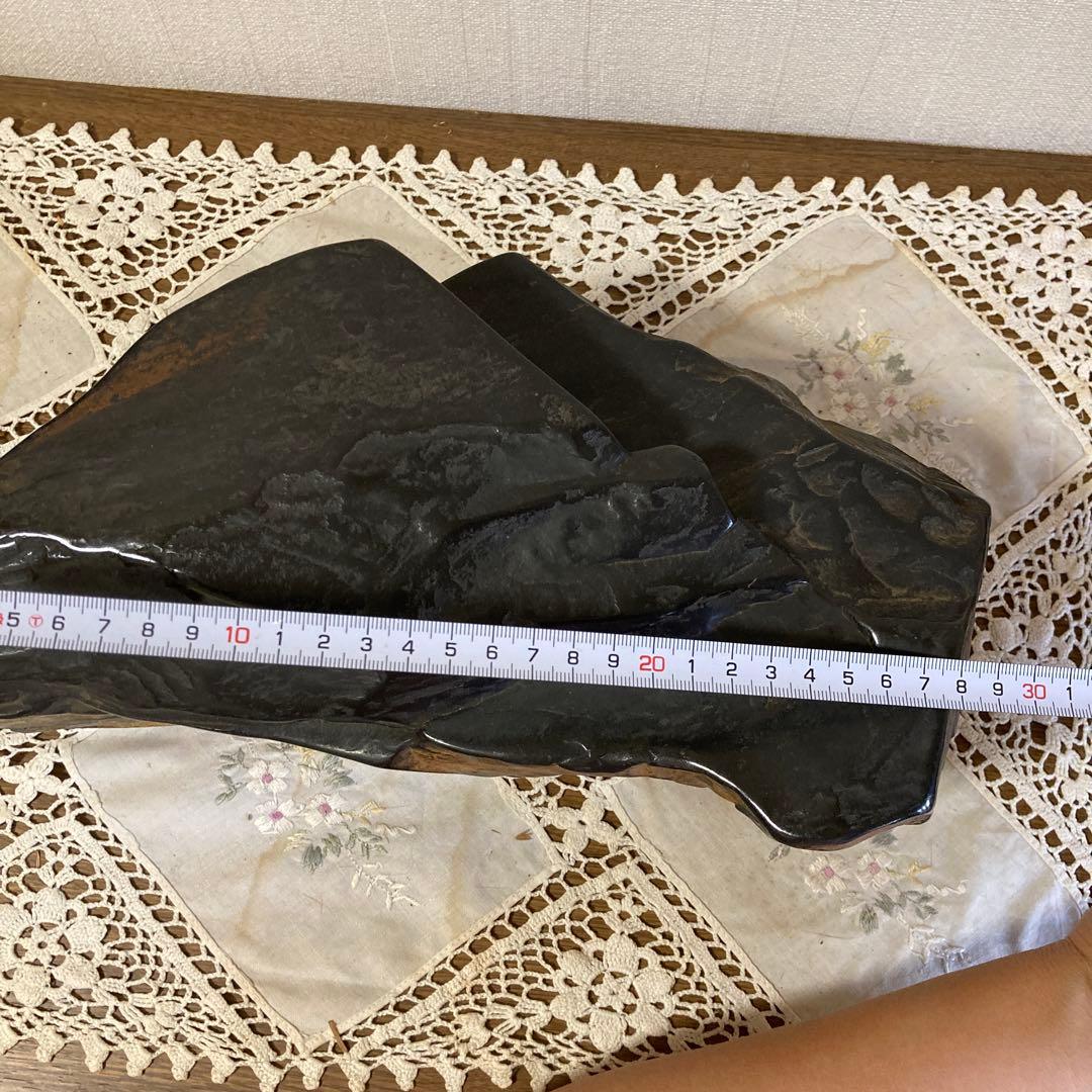 龍渓石硯　超大型共蓋付　美品　錆び色綺麗　翠川希石