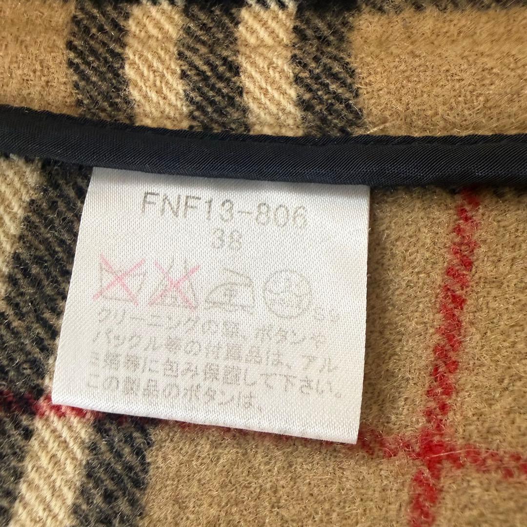 バーバリーブルーレーベル ノバチェック ダッフルコート 裏地ノバチェック 38