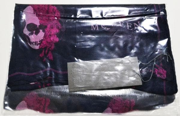 ALEXANDER McQEEN 髑髏 スカル 大判 スカーフ ストール黒