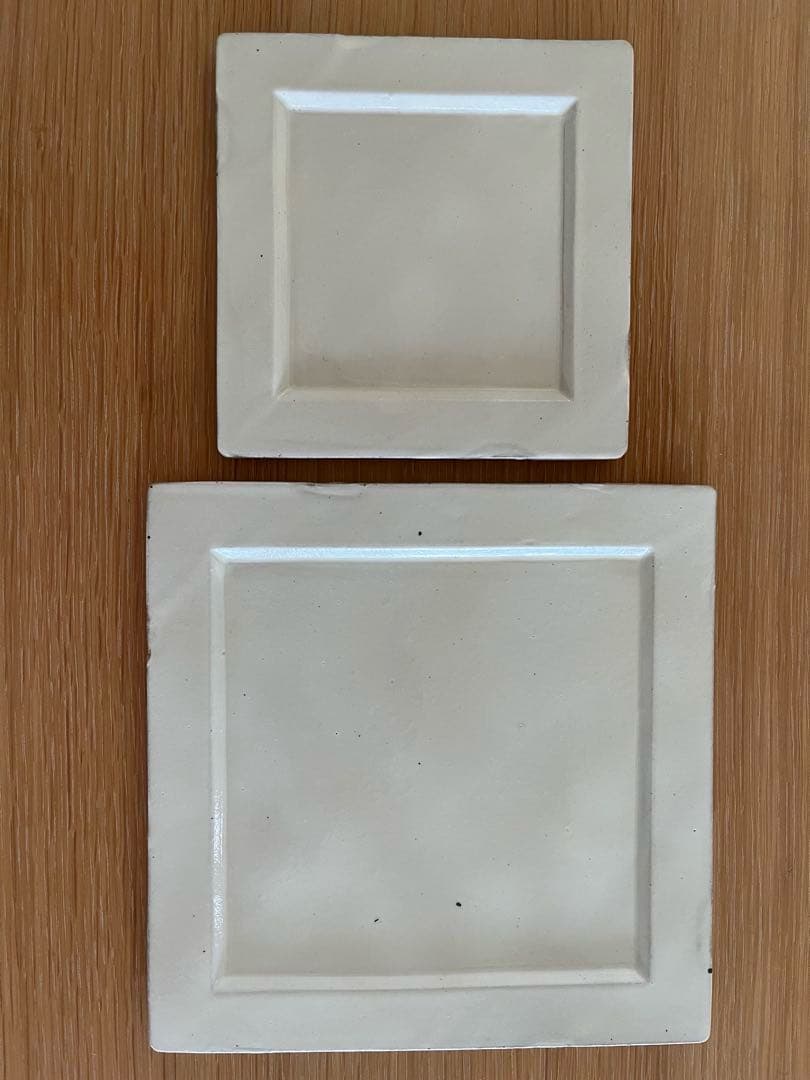 桑原哲夫　四角皿　大小2枚セット