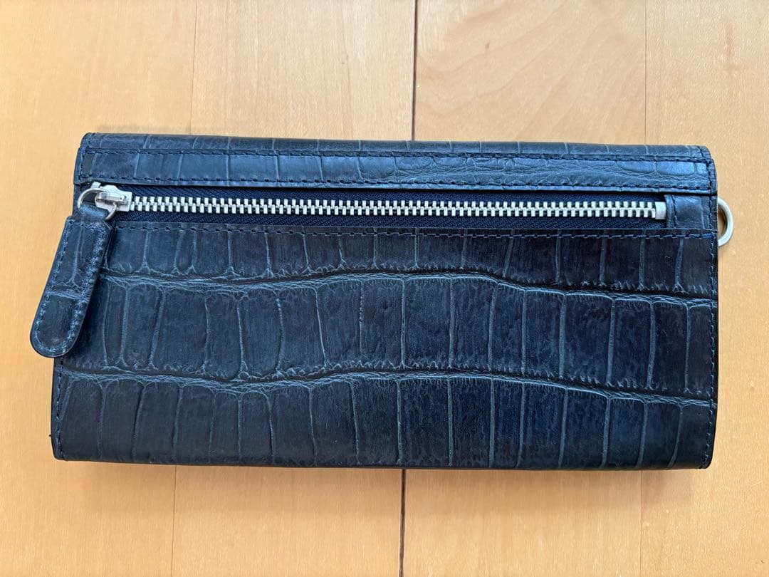 フェリージ　クロコダイルレザー ネイビー 長財布