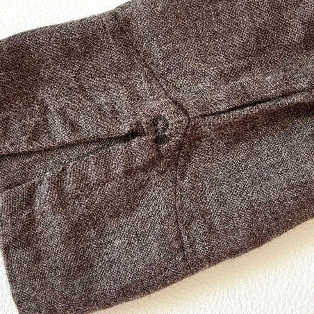 45R 45rpm ギャザーワンピース　ウールコットン　リボン　R刺繍