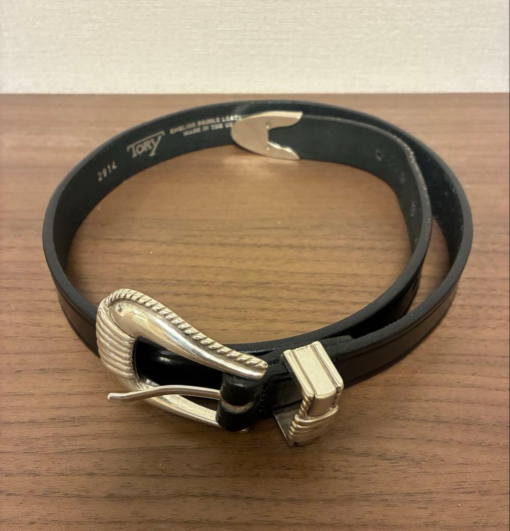 【美品】TORY LEATHER トリーレザー 本革 ベルト 黒 28 ブラック