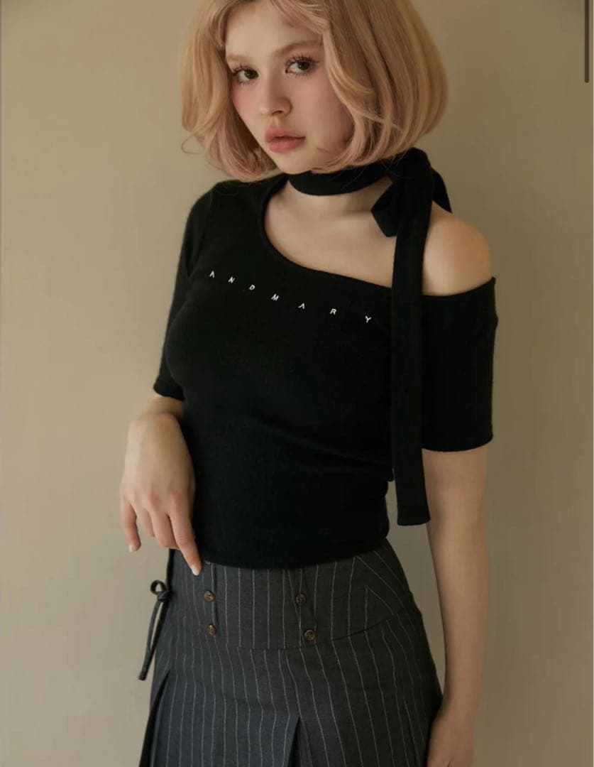 トップス Nana ribbon oneshoulder tops and mary