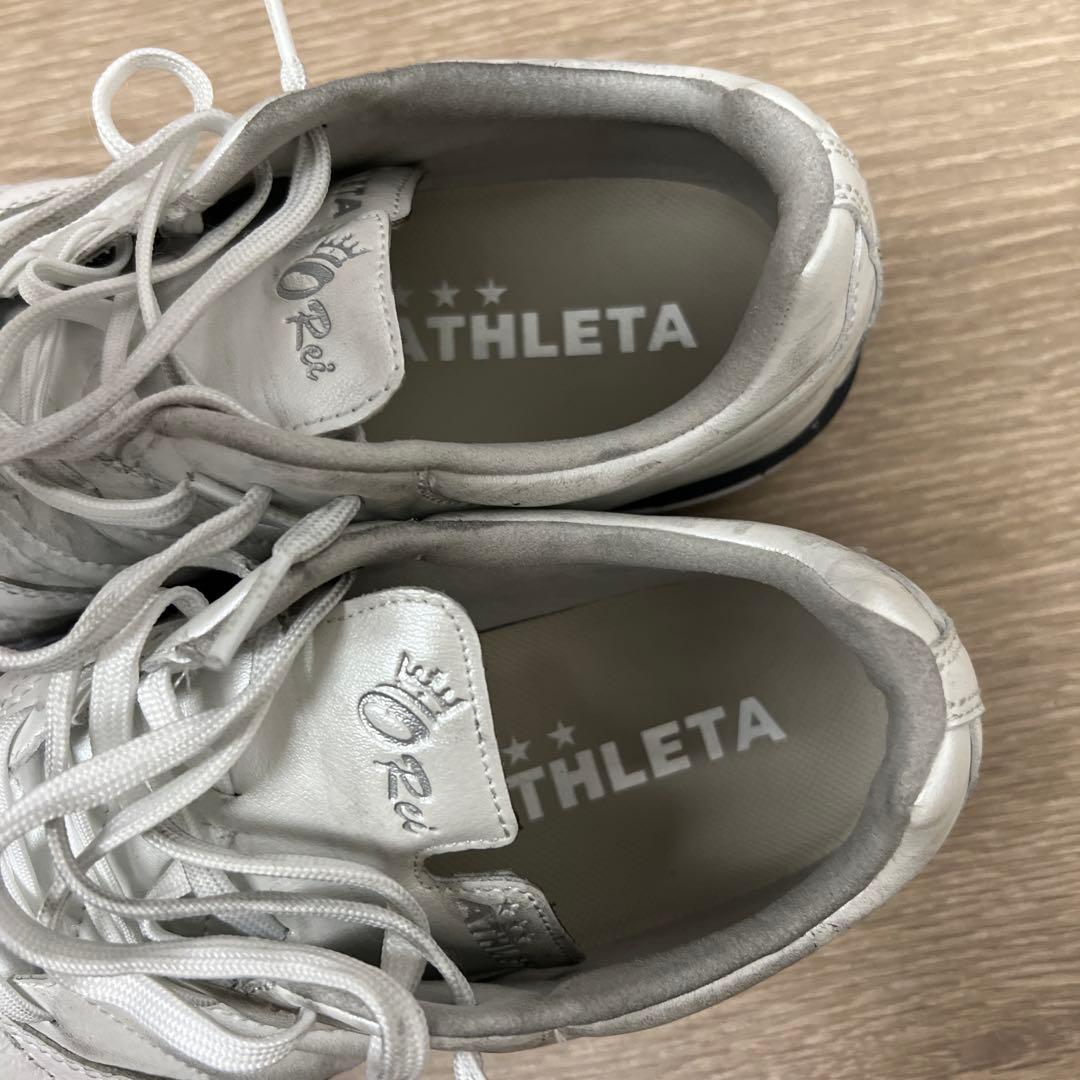ATHLETA フットサルシューズ ホワイト　カンガルー革×人工革