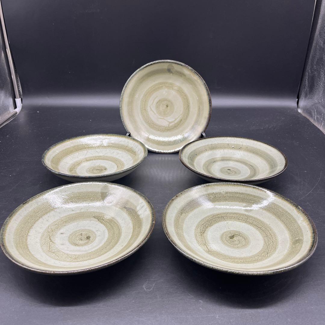 ⭐️新品 未使用品⭐️辻嘉一　特選和食器揃　用の美 鉄釉独楽筋文皿